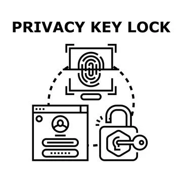 Data privacy key lock access security concept Stock Illustration
