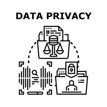 Data privacy law protecting personal information security Stock Illustration