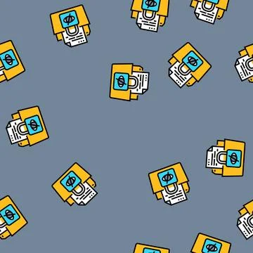 Data privacy lock ethical ai vector seamless pattern イラスト素材