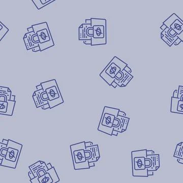 Data privacy lock ethical ai line seamless pattern 스톡 일러스트