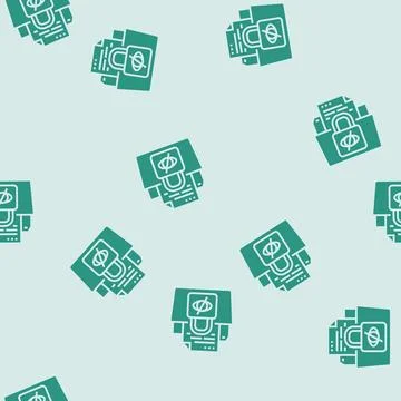 Data privacy lock ethical ai glyph seamless pattern Stock Illustration