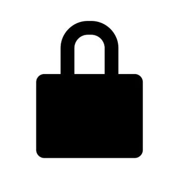Data privacy lock icon. Black color. Stock Illustration