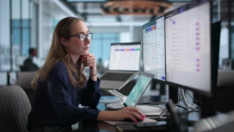 Data Privacy Manager Reviews Compliance Dashboard On Laptop Stock Footage 339169947