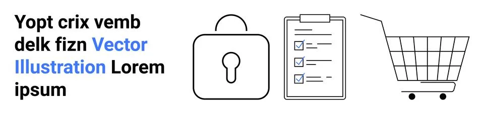 Data privacy, online shopping, task management, security protocols, secure tr Stock Illustration