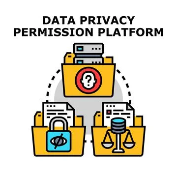 Data privacy permission platform managing personal information 库存插图