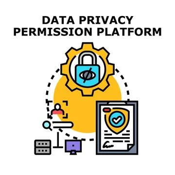 Data privacy permission platform managing personal information Stock Illustration