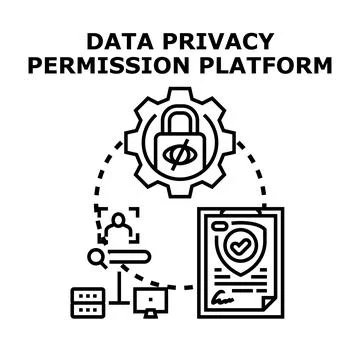 Data privacy permission platform managing personal information Stock Illustration