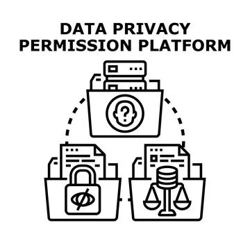 Data privacy permission platform managing personal information Stockillustratie