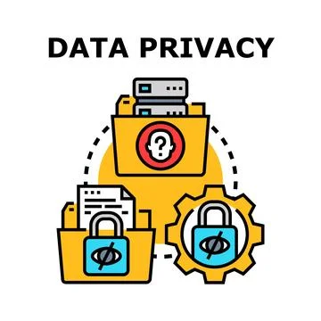 Data privacy protecting digital information and personal data Stock Illustration