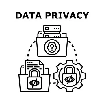 Data privacy protecting digital information and personal data Stock Illustration