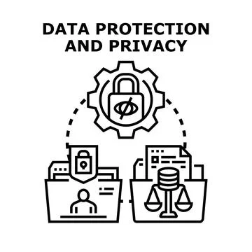 Data privacy protection and personal information security concept 스톡 일러스트