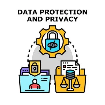 Data privacy protection and personal information security concept Illustrazione stock