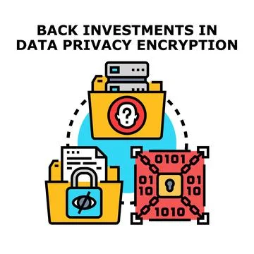 Data privacy protection encryption security concept illustration Stock Illustration