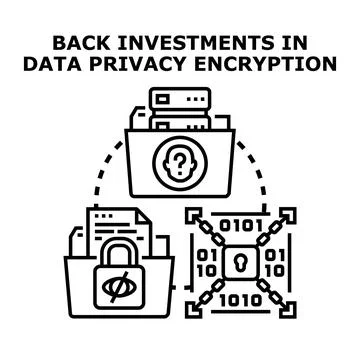 Data privacy protection encryption security concept illustration Stockillustratie