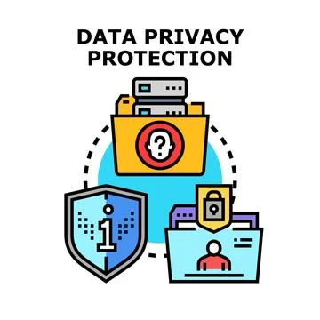Data privacy protection ensuring secure confidential information Stockillustratie