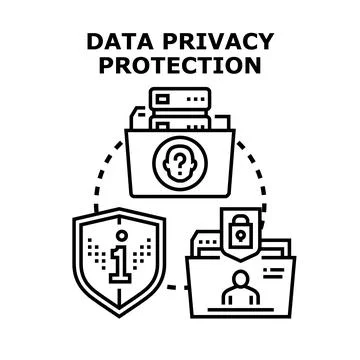 Data privacy protection ensuring secure confidential information Stock Illustration