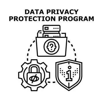 Data privacy protection program process concept Stock Illustration