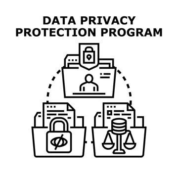 Data privacy protection program secure personal information Illustration