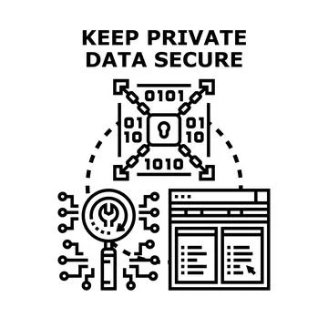 Data privacy protection securing digital information network 스톡 일러스트