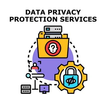Data privacy protection services providing digital security Stockillustratie