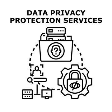 Data privacy protection services providing digital security Stock Illustration