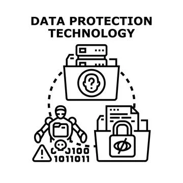 Data privacy protection technology cybersecurity concept vector Stock Illustration