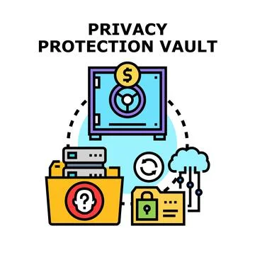 Data privacy protection vault system security concept Stock Illustration