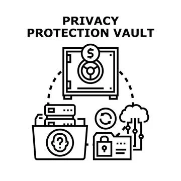 Data privacy protection vault system security concept Stock Illustration