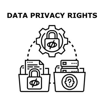 Data privacy rights protecting personal information and digital security 库存插图