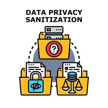 Data privacy sanitization concept for secure information 스톡 일러스트