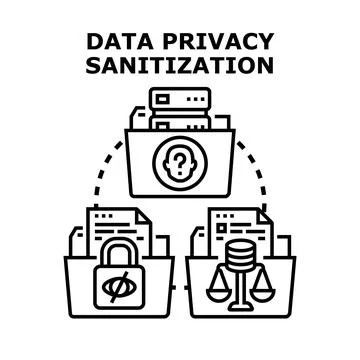 Data privacy sanitization concept for secure information Stock Illustration
