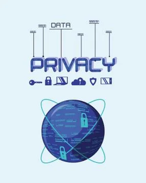 Data privacy set icons Stock Illustration