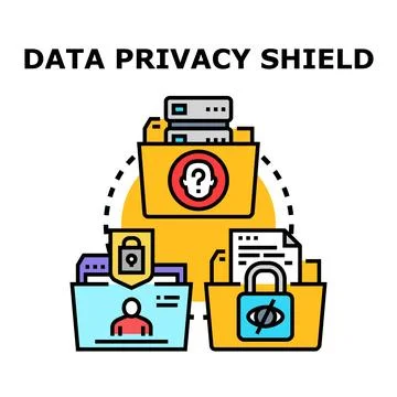 Data privacy shield concept vector illustration Illustrazione stock