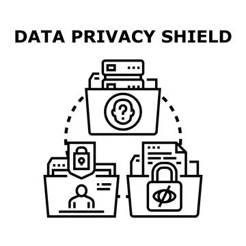 Data privacy shield concept vector illustration Stock Illustration