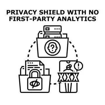 Data privacy shield excluding first party analytics Stock Illustration
