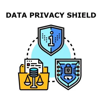 Data privacy shield protecting information and digital security Stock Illustration