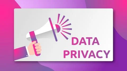 DATA PRIVACY - SPEAKER CONCEPT 스톡 일러스트