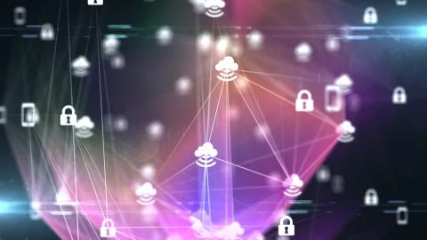 Data privacy using encryption to protect personal information for safe network  Stock Illustration