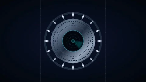 Data Privacy Vault Door with multi-layer concentric biometric locking 4K Loop Stock Footage 345144347