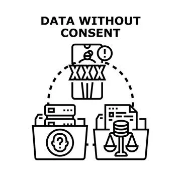 Data privacy violation without user consent Stock Illustration