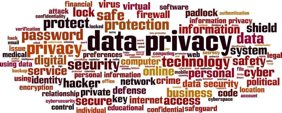 Data privacy word cloud Stock Illustration