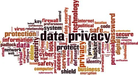 Data privacy word cloud Illustrazione stock