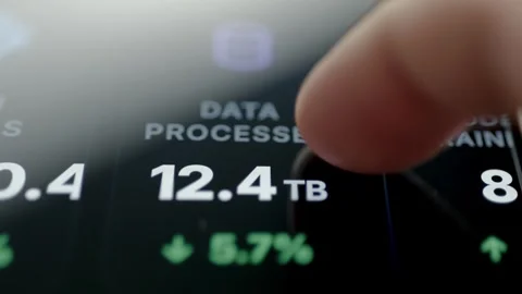 Data Processed And Efficiency Metrics On Training Dashboard 4K Stock Footage 341346110