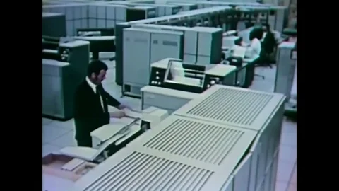 Data is processed for a test of an Apollo Command Module, in 1972. Stock Footage 83169852