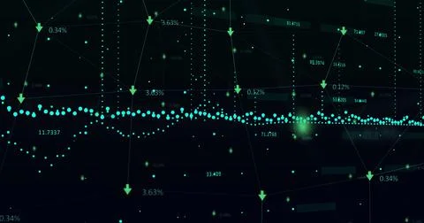 Data processing against black background Stock Illustration