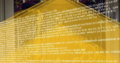 Data processing against close up of computer server against yellow technology Stock Photos