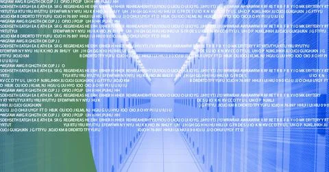 Data processing against empty computer server room against green technology Stock Photos