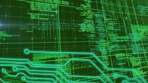 Data processing against microprocessor connections and data processing data Stock Footage 315949815