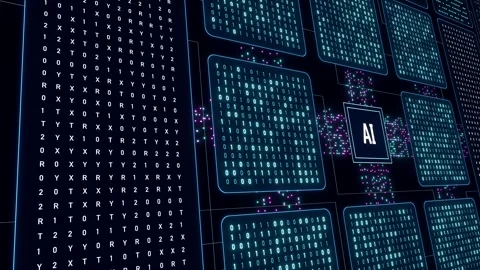 Data processing,  AI artificial intelligence system, deep learning, big data. Stock Footage 322521287