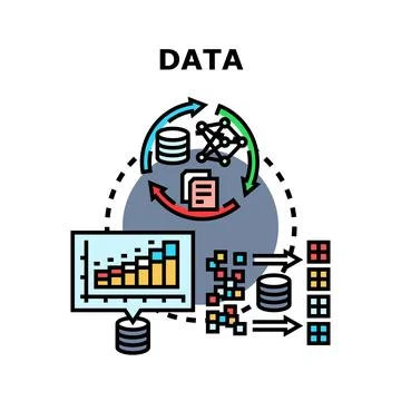 Data processing analytics concept with information management cycle Stock-Illustration